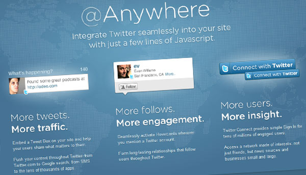 take-twitter-anywhere twitter @ anywhere